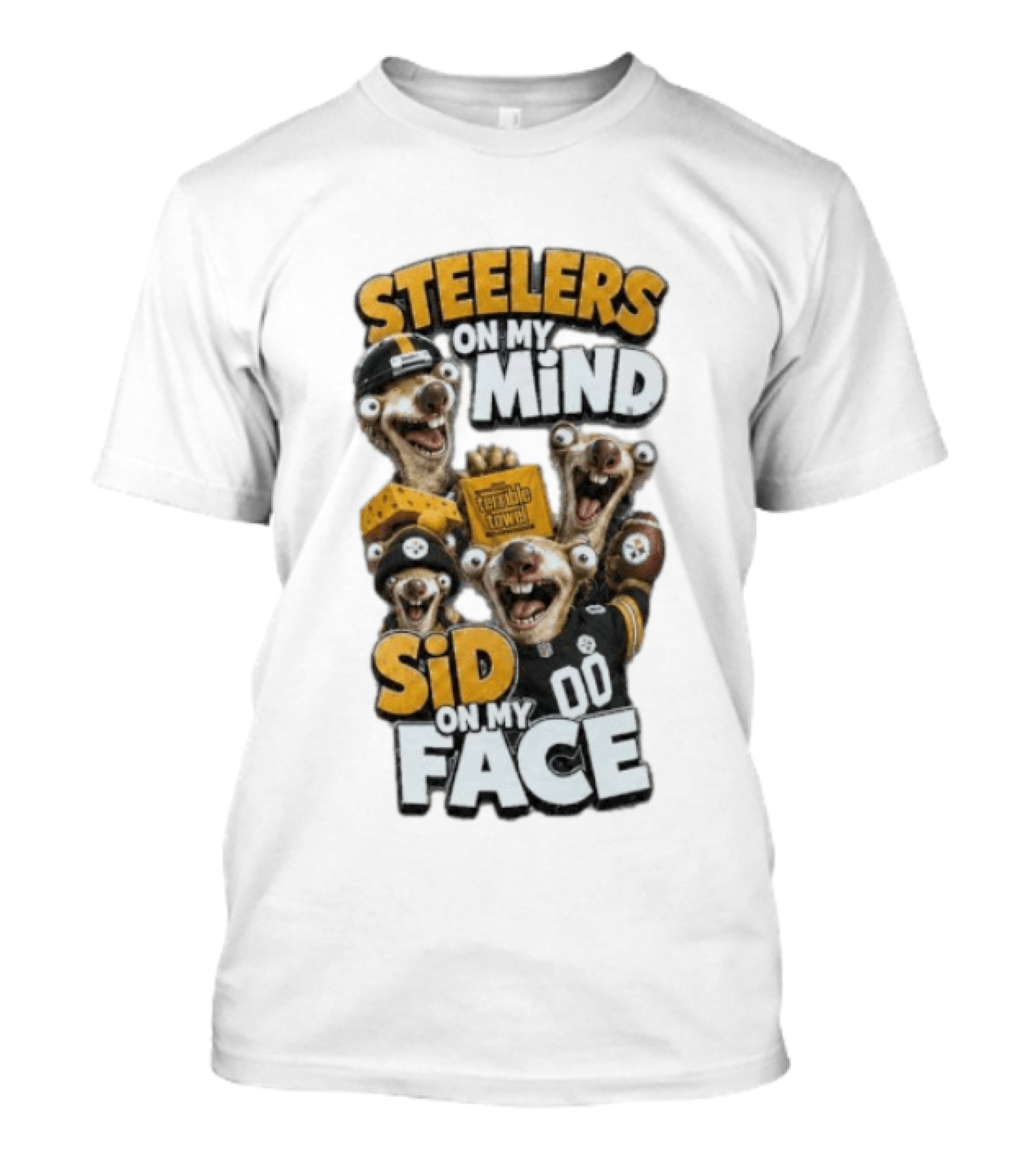 Steelers On My Mind Sid On My Face Terrible Towel Googly Eyes 00 T-Shirt