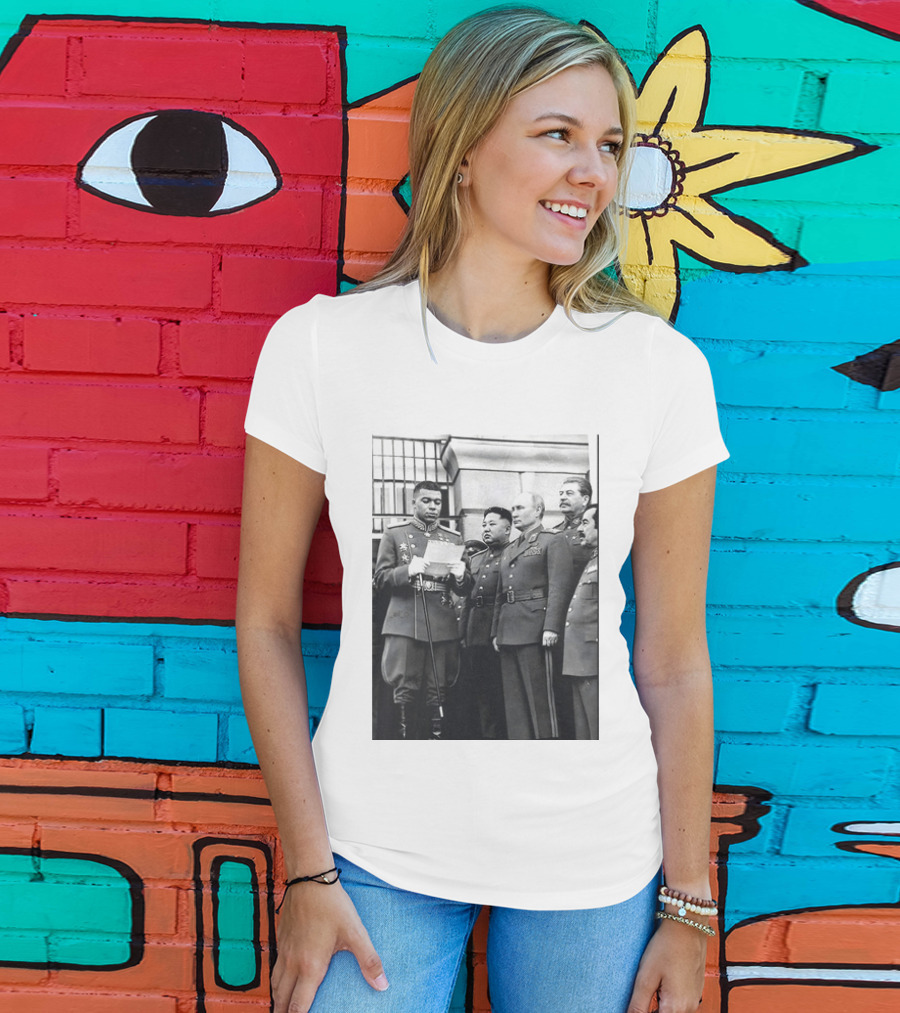 Kylian Mbappé In Historical Dictator Military Uniform Speech Photo T-Shirt