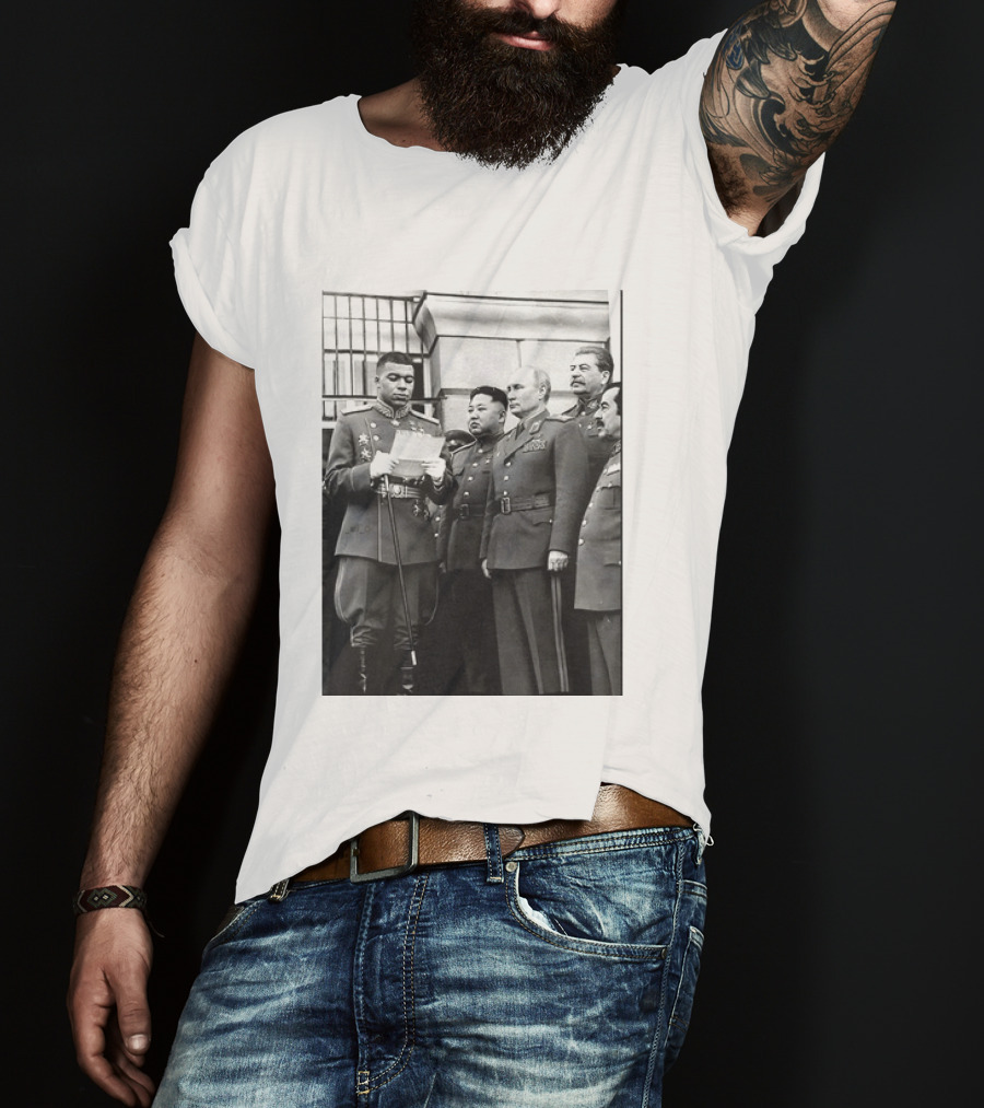 Kylian Mbappé In Historical Dictator Military Uniform Speech Photo T-Shirt