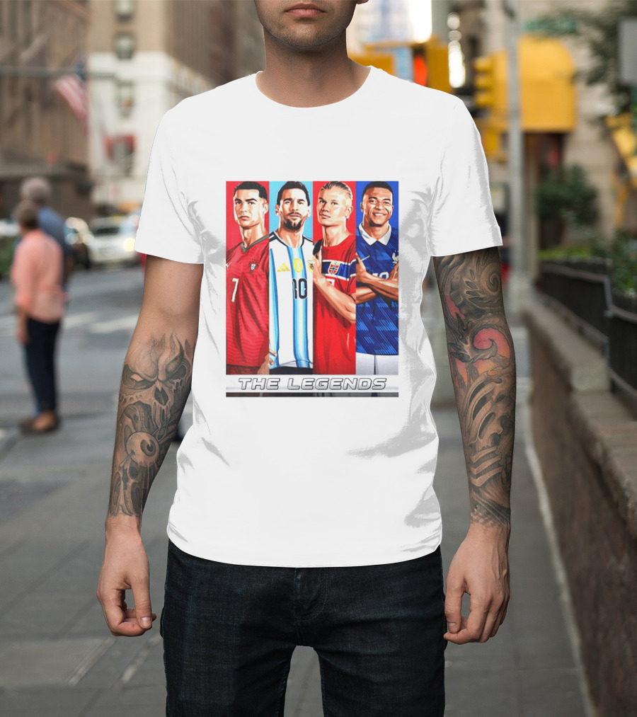 The Legends Ronaldo Messi Haaland Mbappe Football Stars T-Shirt