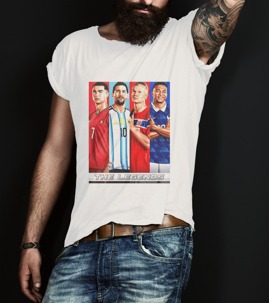 The Legends Ronaldo Messi Haaland Mbappe Football Stars T-Shirt