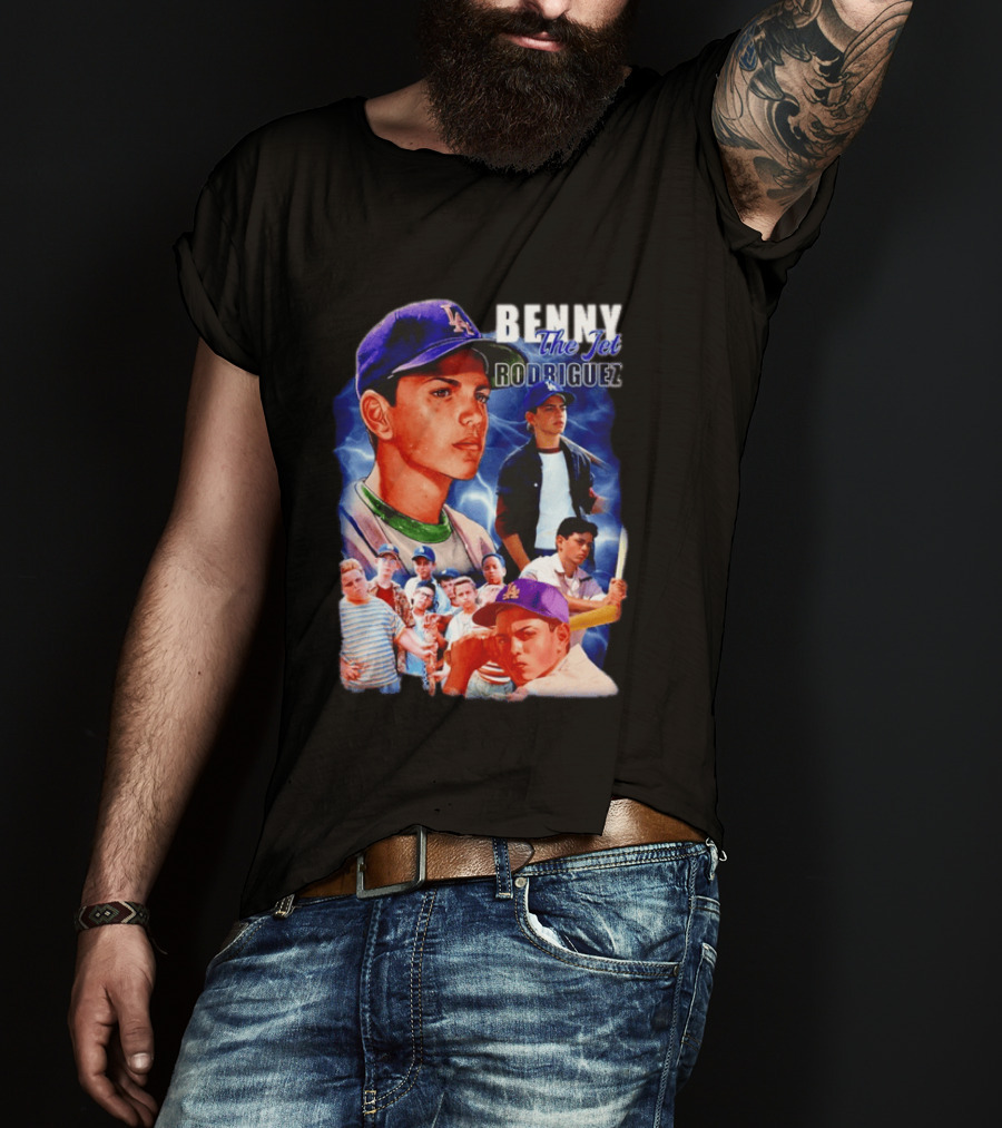 Benny The Jet Rodriguez Sandlot Baseball Movie Iconic Character Collage T-Shirt