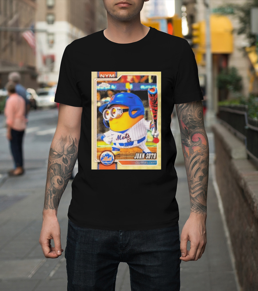 Juan Soto Minions Superfractor New York Mets MLB Topps Chrome 2026 Outfielder T-Shirt