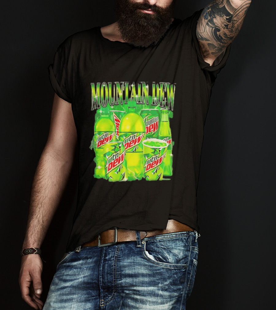 Mountain Dew Green Beverage Collection Bottles And Cans T-Shirt