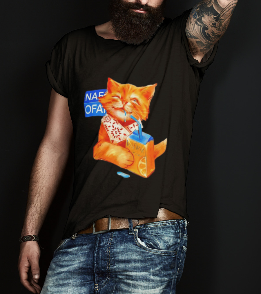 NAFO Fella Orange Cat Drinking VATNIK Tears T-Shirt