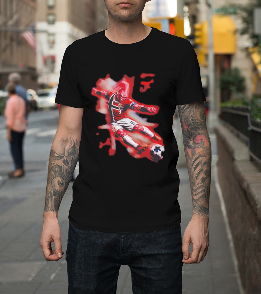 Erling Haaland Majin Buu Norway Football 9 Soccer Fusion T-Shirt