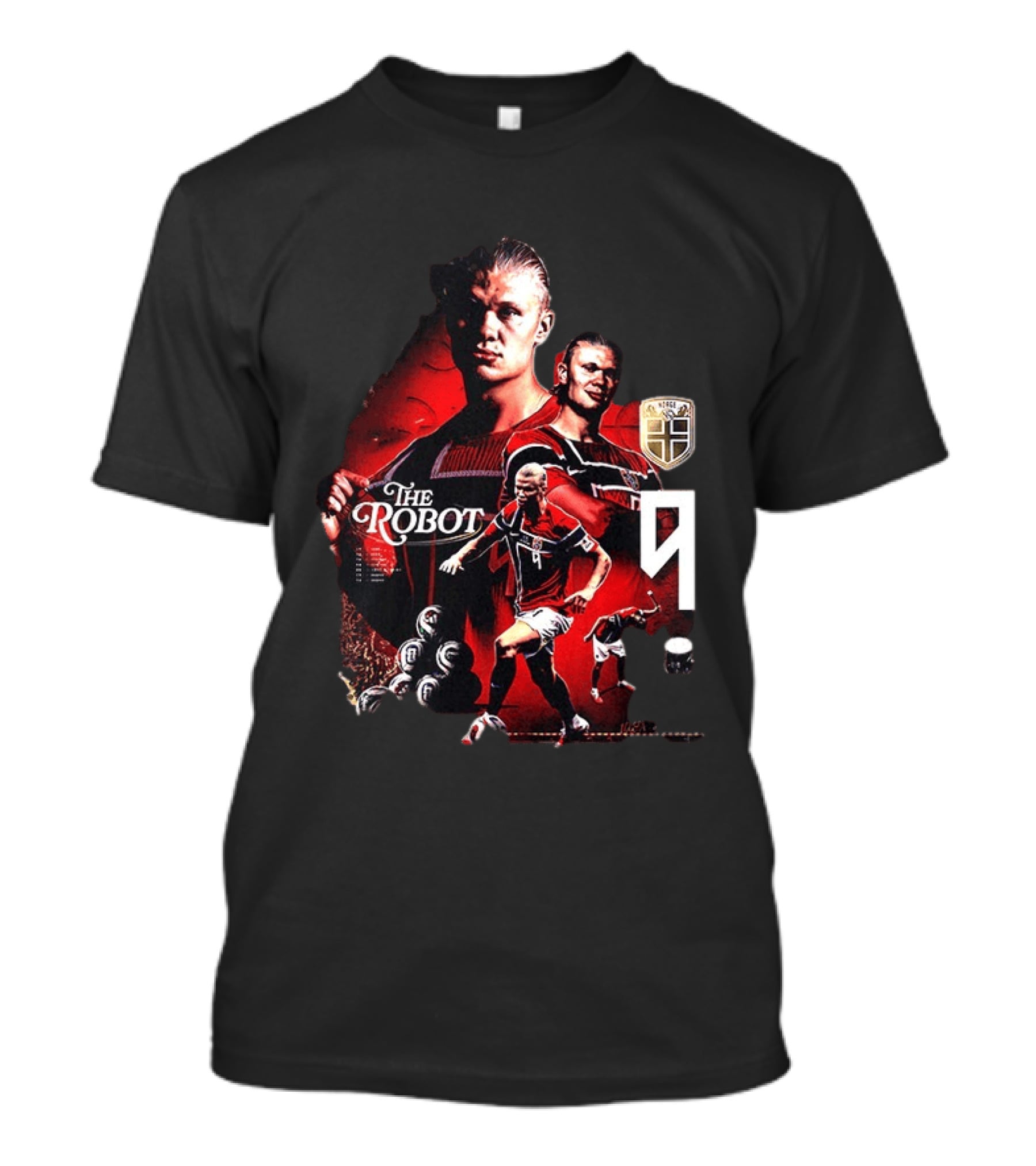 Erling Haaland Norway The Robot 9 Football Legend Norway Crest T-Shirt