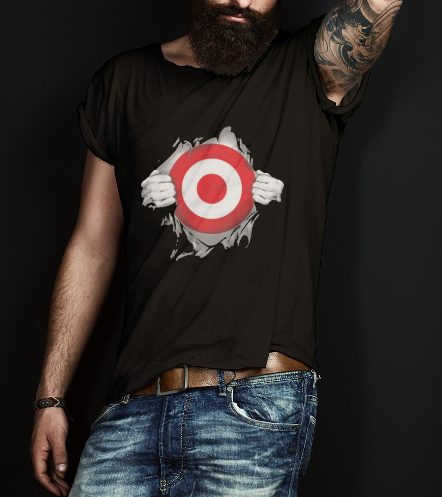 Target Ripped Chest Superhero Torn Look Employee Impact T-Shirt