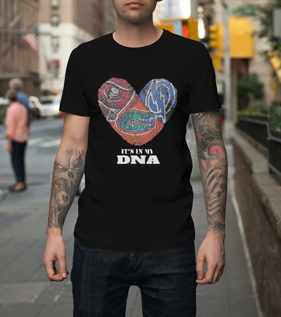 Florida Gators Fingerprint Heart It's In My DNA T-Shirt