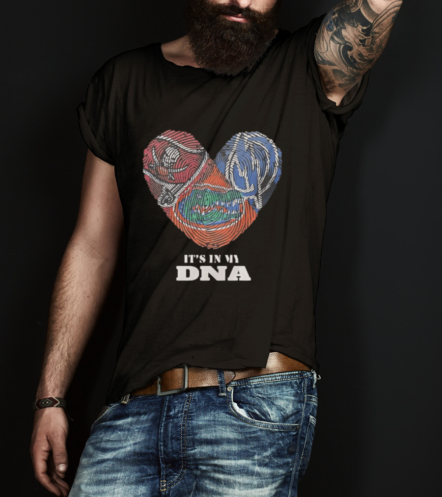 Florida Gators Fingerprint Heart It's In My DNA T-Shirt