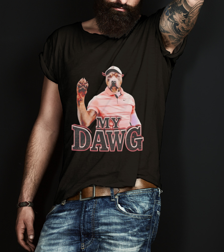 Tiger Woods Golfing Pitbull My Dawg T-Shirt