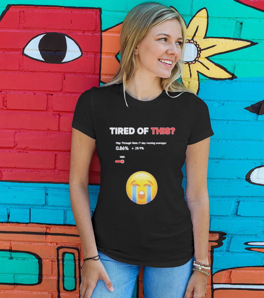 Tired Of This Play Through Rate 0.86% Crying Emoji Trend T-Shirt