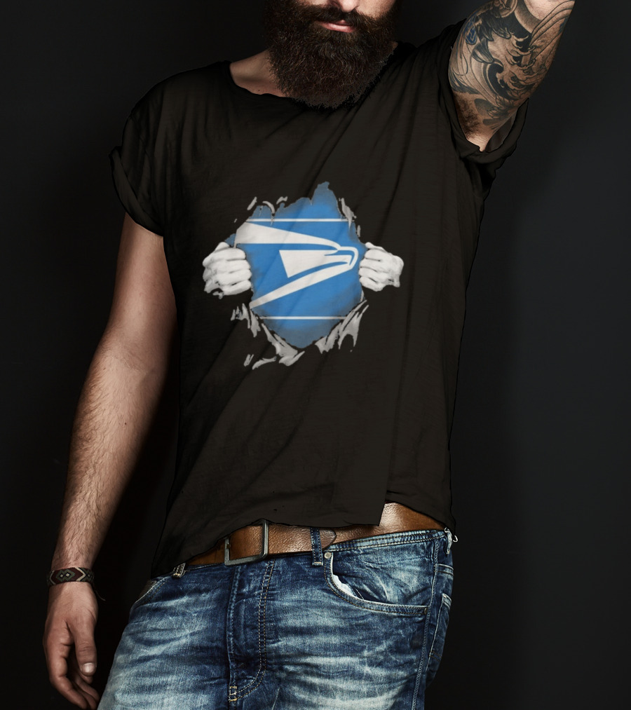 USPS Ripped Chest Superhero Torn Employee T-Shirt
