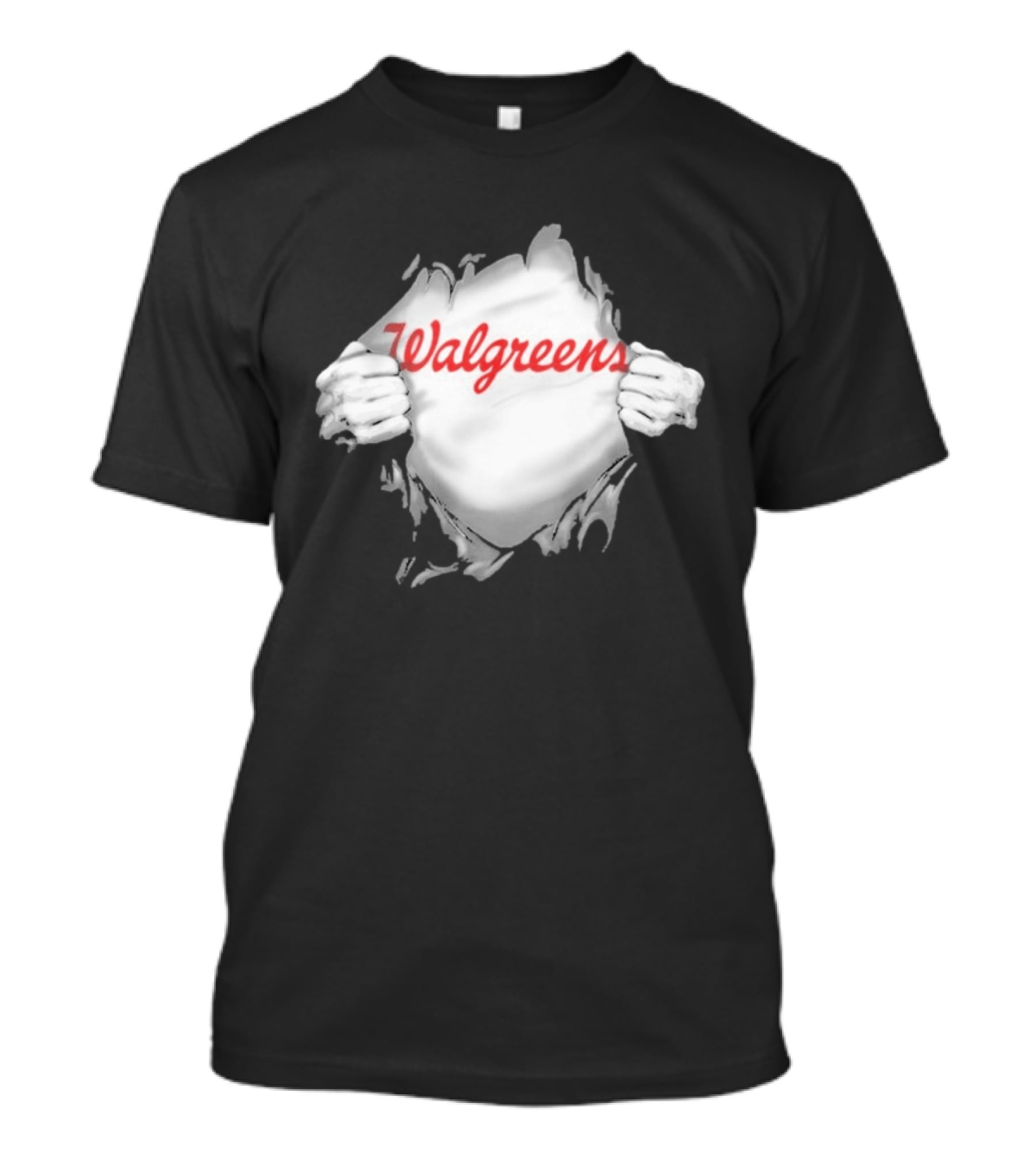 Walgreens Ripped Chest Superhero Torn Employee T-Shirt
