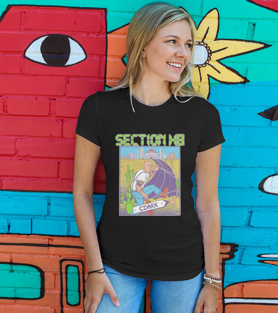 Section H8 CDMX Mexico City Punk Scene Urban Landscape With Cactus T-Shirt