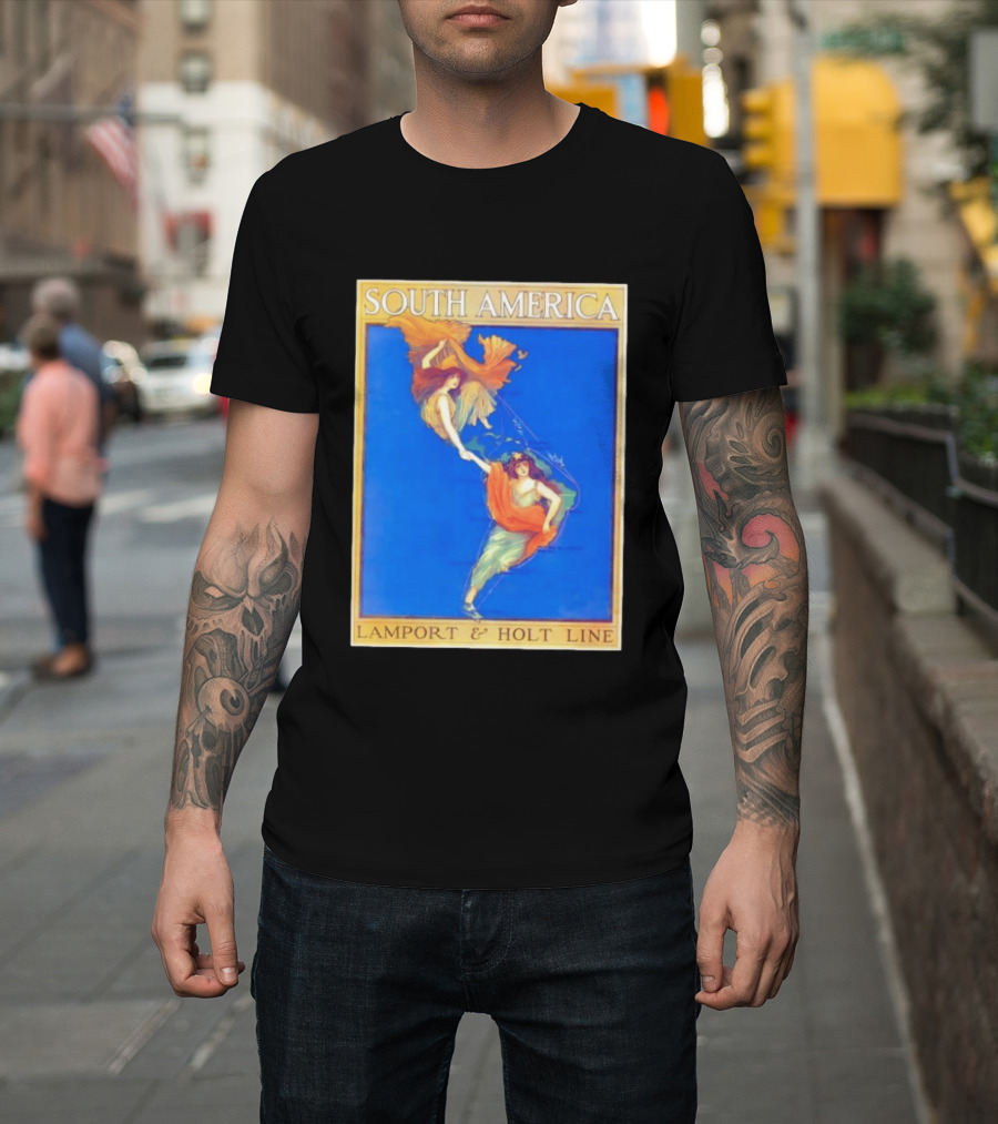 South America Lamport And Holt Line Travel With Women Map T-Shirt