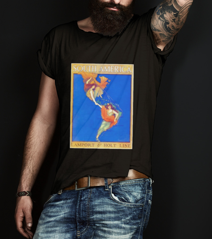 South America Lamport And Holt Line Travel With Women Map T-Shirt