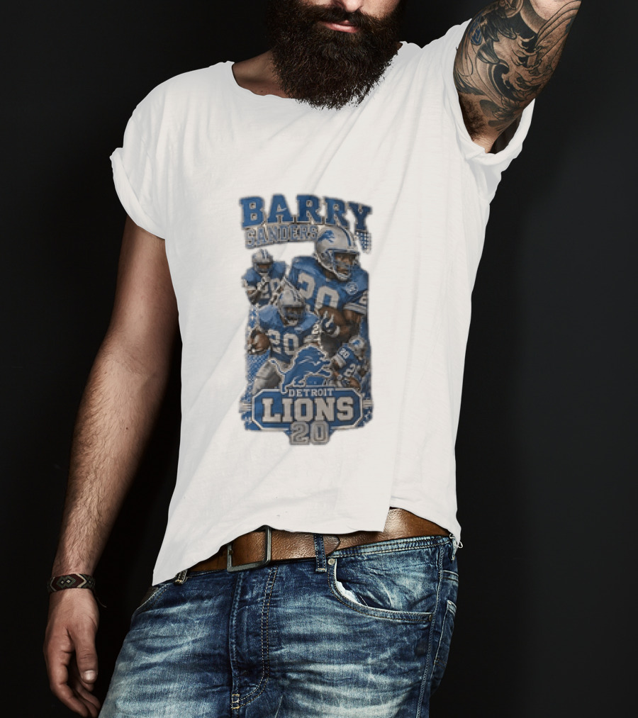 Barry Sanders Detroit Lions 20 NFL Football Legend T-Shirt