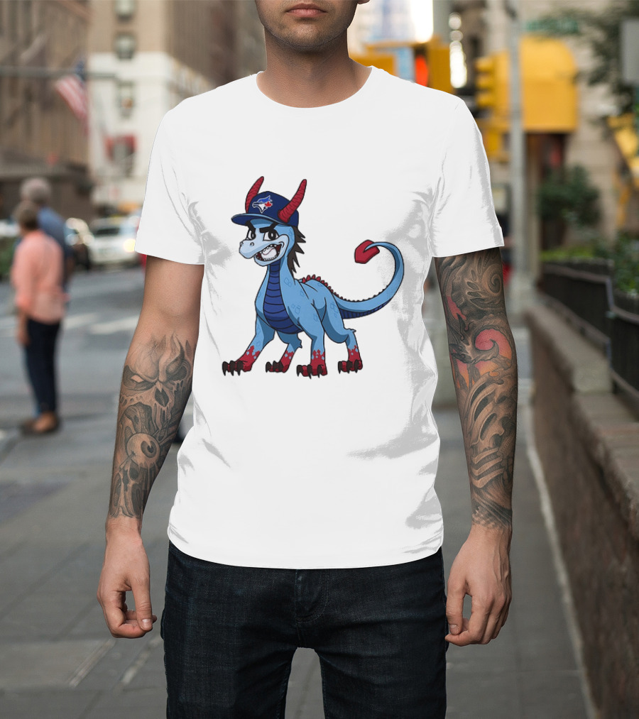 Toronto Blue Jays MLB Baseball Blue Dragon Hat T-Shirt