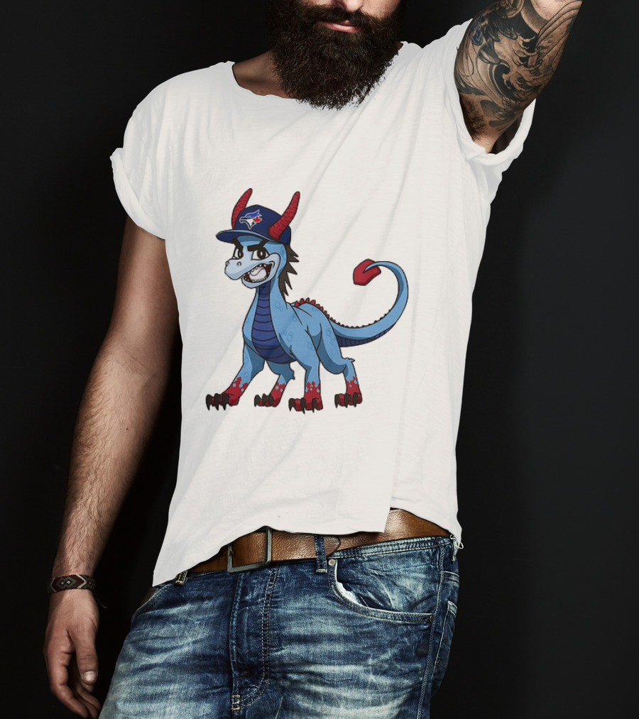 Toronto Blue Jays MLB Baseball Blue Dragon Hat T-Shirt
