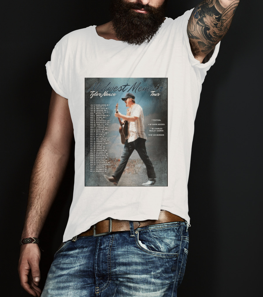 Midwest Memoir Tyler Nance Tour 2026 With Gavin Adcock Charles Wesley Godwin Ian Munsick T-Shirt