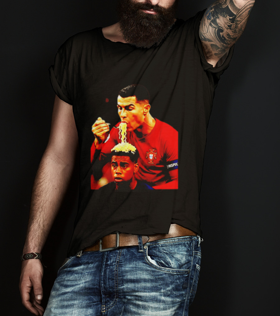 Cristiano Ronaldo Eating Noodles Meme Portugal Football UEFA T-Shirt