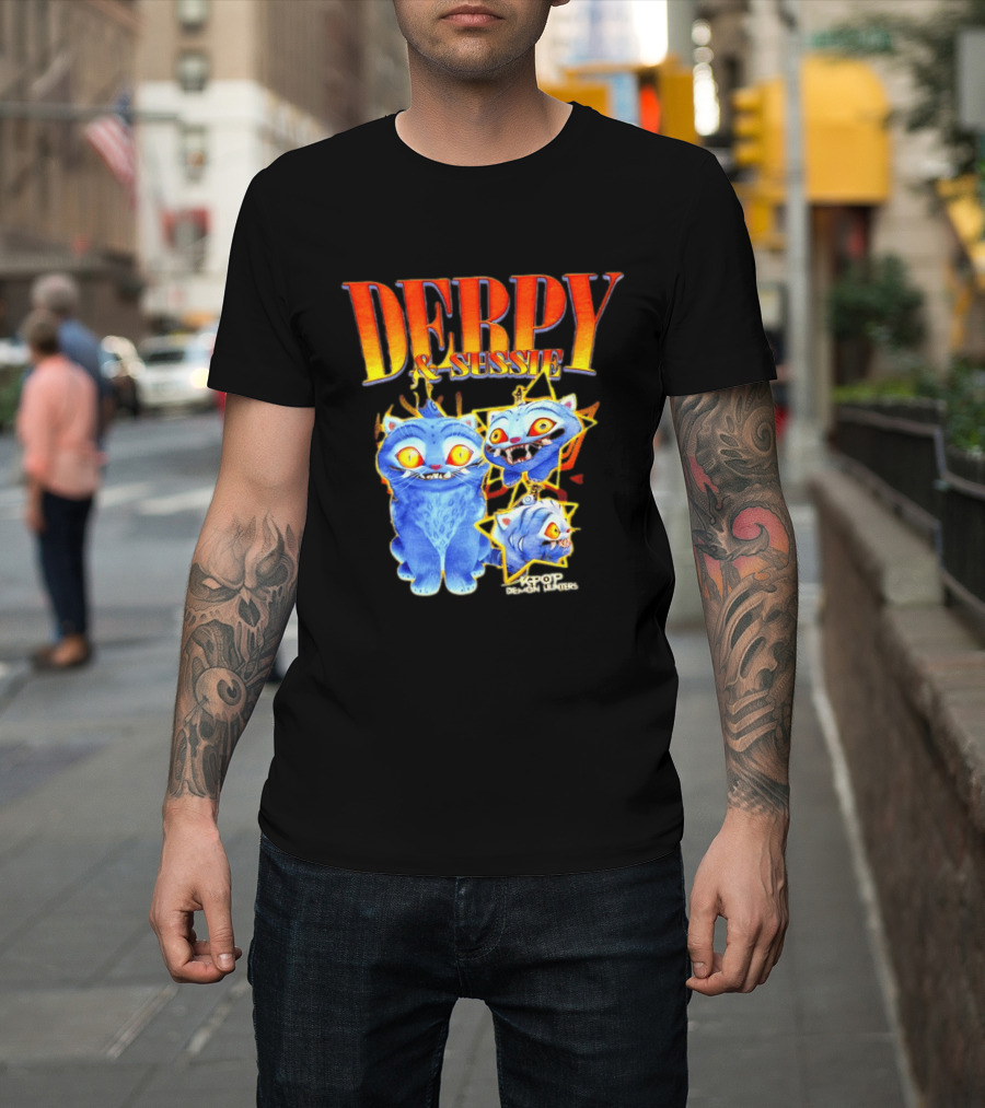 Derpy And Sussie KPop Demon Hunters 2026 Blue Cat Stars T-Shirt
