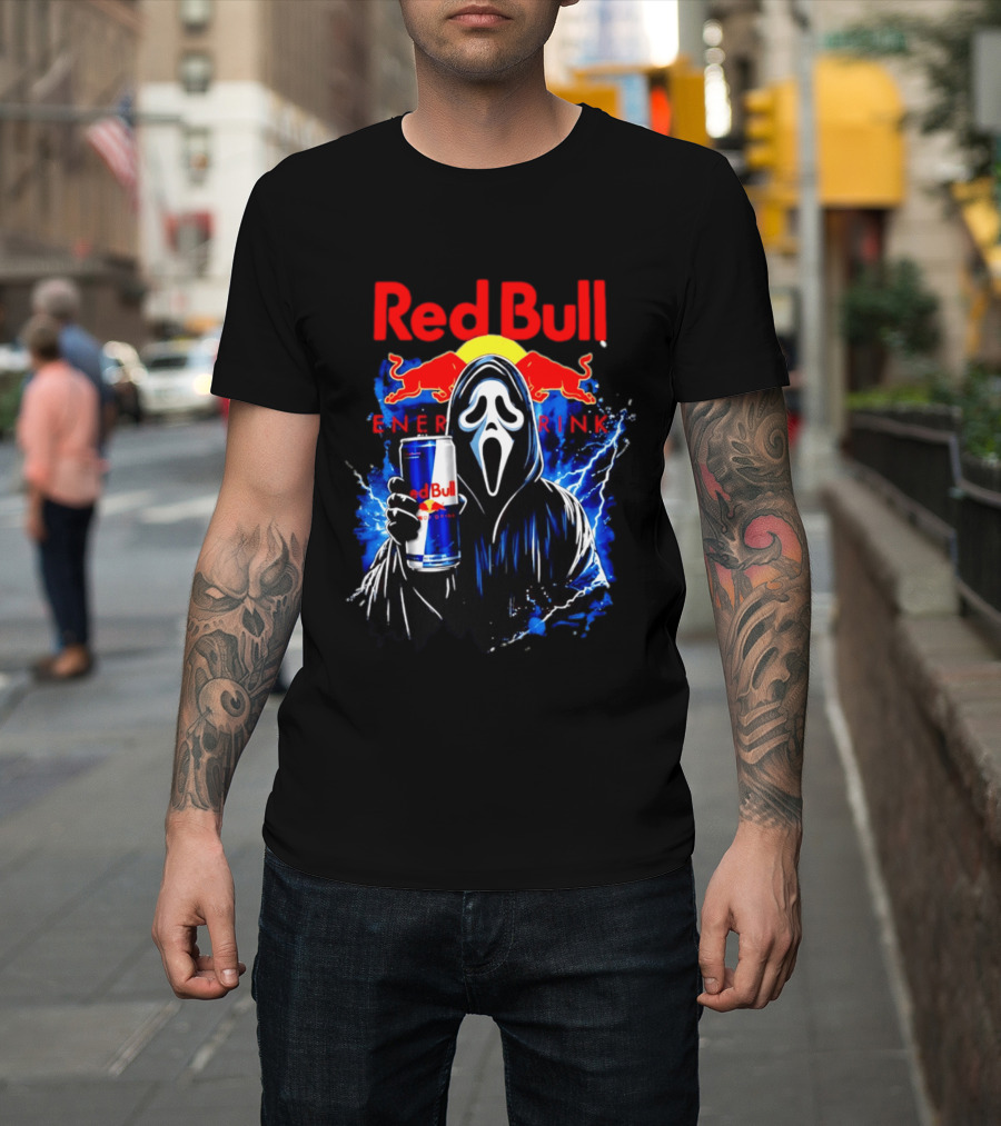 Red Bull Energy Drink Ghostface Scream Bootleg T-Shirt