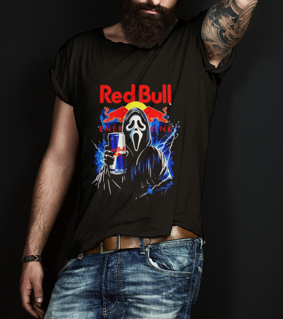 Red Bull Energy Drink Ghostface Scream Bootleg T-Shirt