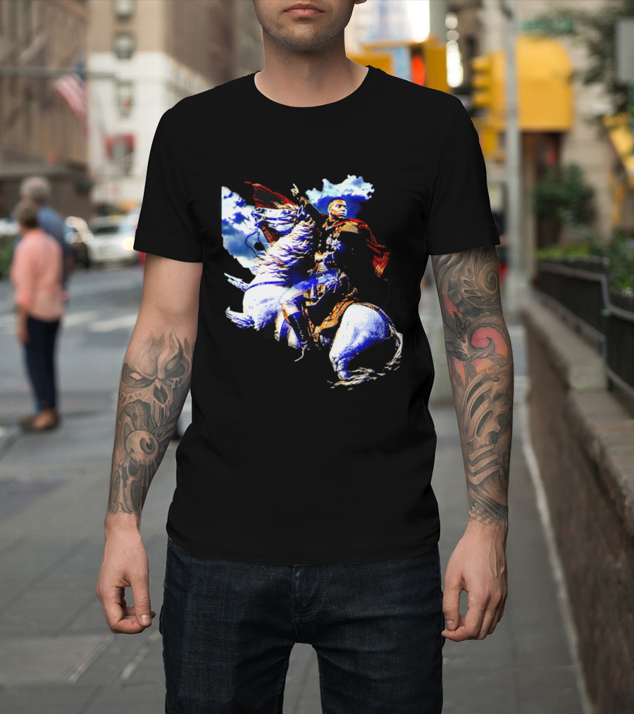 Kylian Mbappe Napoleon Bonaparte Crossing Alps Painting Horse Rider T-Shirt