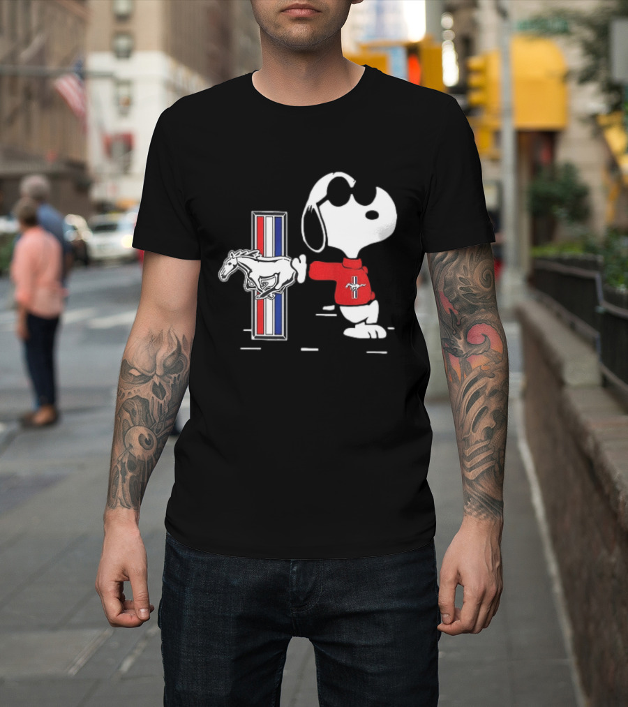Snoopy Peanuts Ford Mustang Red Sweater Classic Mustang Pony T-Shirt