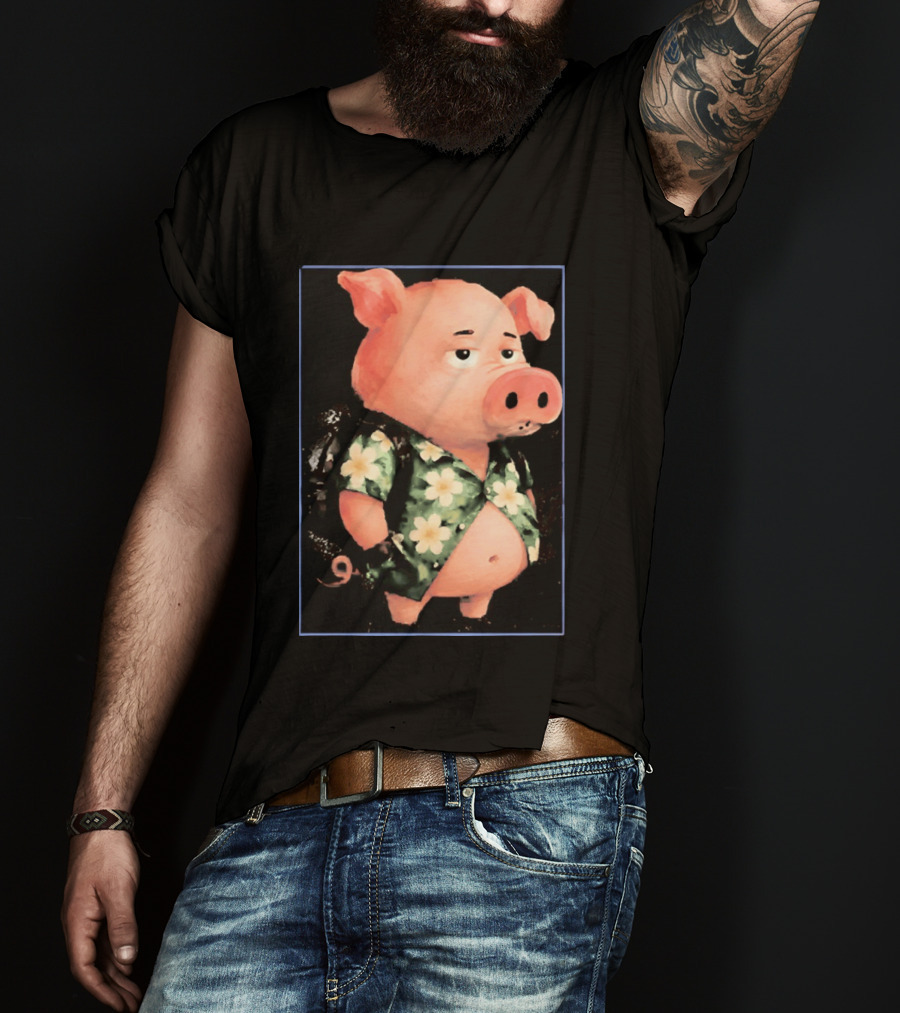 Nice Enjoy The Little Things Hawaiian Pig Floral T-Shirt