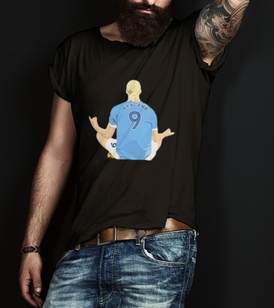 Norway Erling Haaland 9 Meditating Iconic Soccer Moment T-Shirt