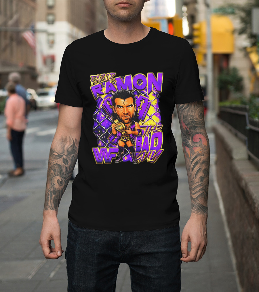 Razor Ramon WWF The Bad Guy Wrestling Champion 90s T-Shirt