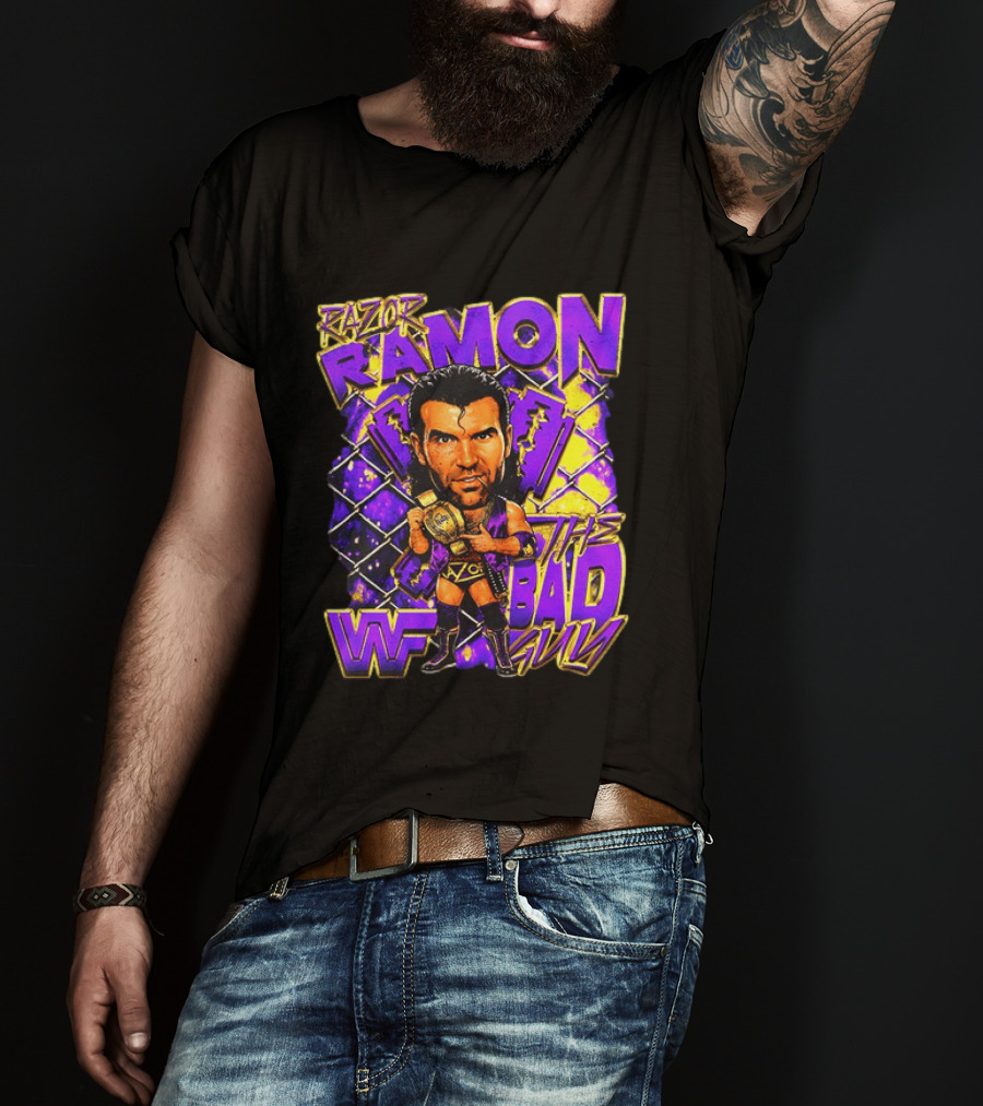 Razor Ramon WWF The Bad Guy Wrestling Champion 90s T-Shirt