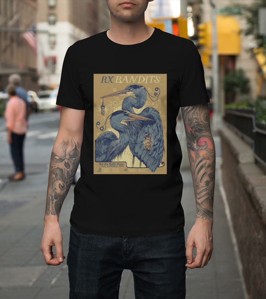 RX Bandits And The Battle Begun 20th Anniversary Tour 2026 Blue Heron T-Shirt