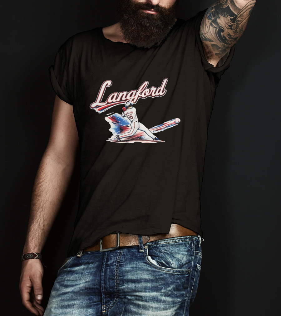 Langford Baseball Swing Texas Rangers Wyatt Langford Slugger 26 T-Shirt