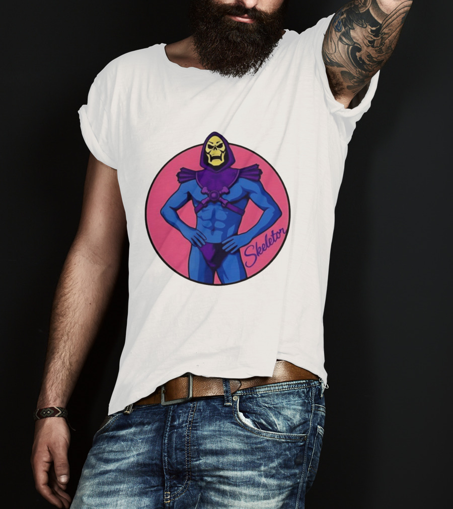 Skeletor Powerful Stance Pink T-Shirt