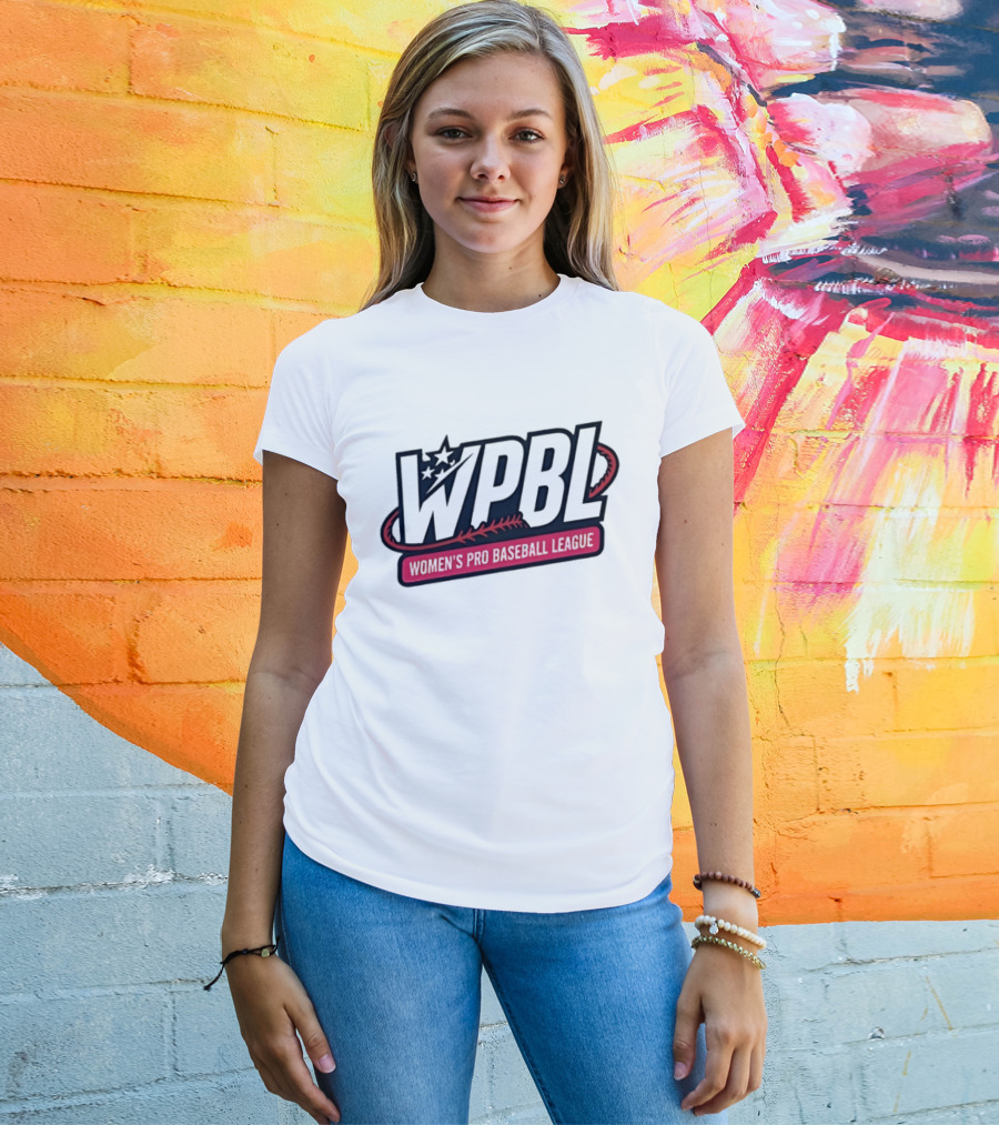 Women's Pro Baseball League WPBL Stars And Baseball Stitch Oval T-Shirt