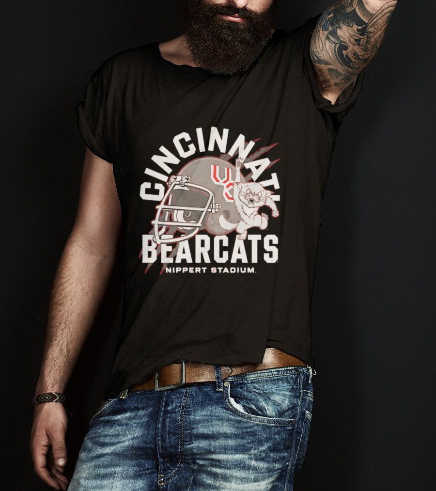 Cincinnati Bearcats Nippert Stadium Football Helmet T-Shirt