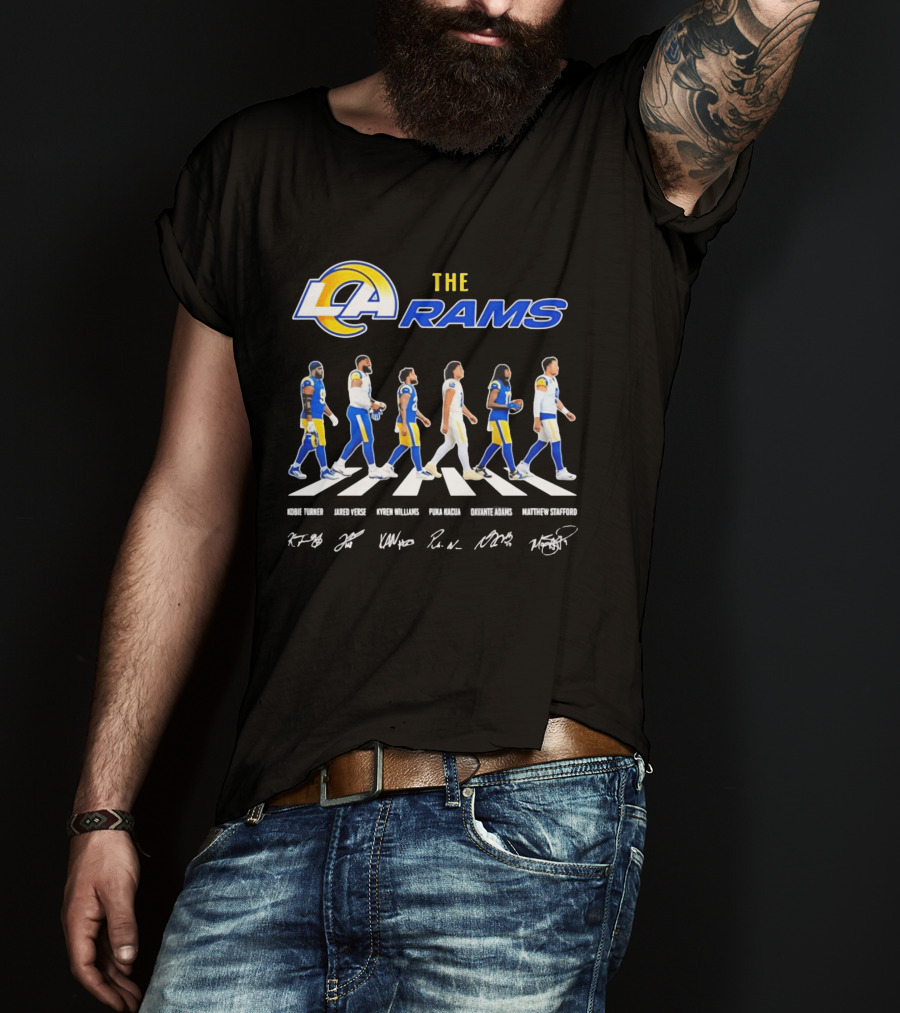 Kobie Turner Jared Verse Kyren Williams Puka Nacua Davante Adams Matthew Stafford The Rams Abbey Road NFL Players T-Shirt