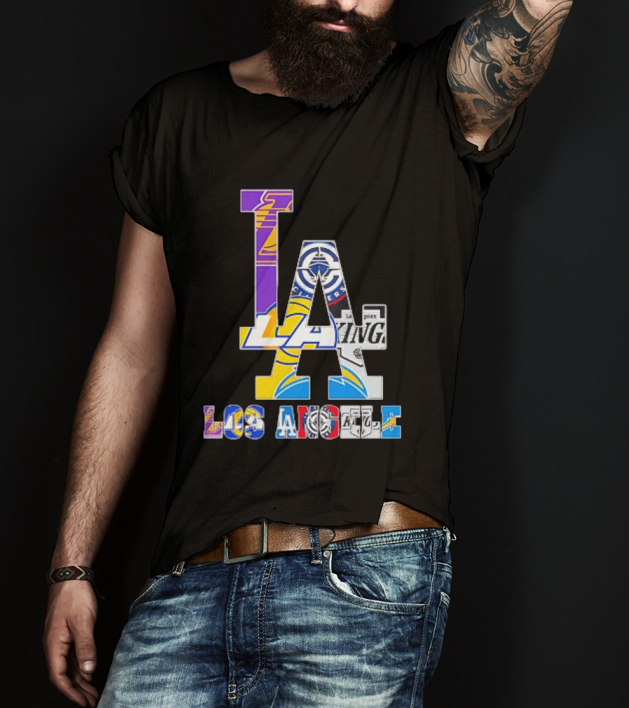 Los Angeles Lakers Clippers Kings Rams Chargers Fan Collection T-Shirt