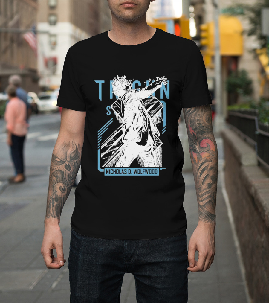 Trigun Stampede Nicholas D Wolfwood Cross Sketch T-Shirt