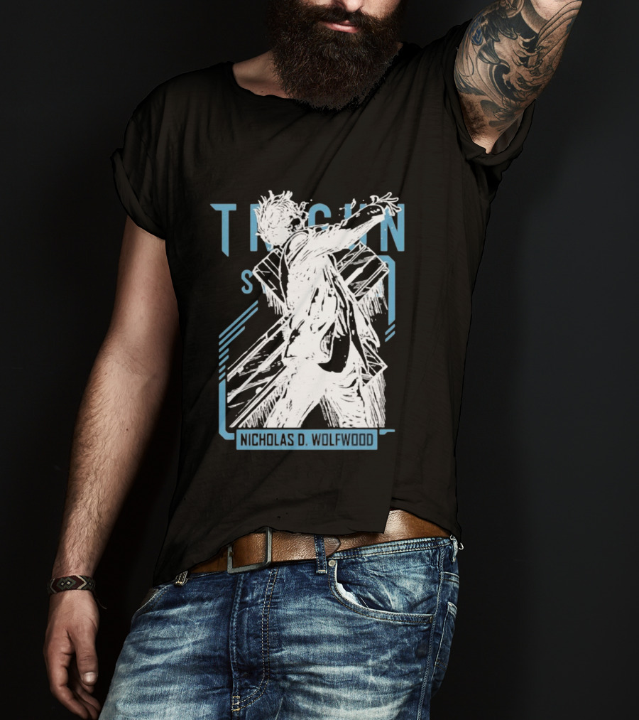 Trigun Stampede Nicholas D Wolfwood Cross Sketch T-Shirt