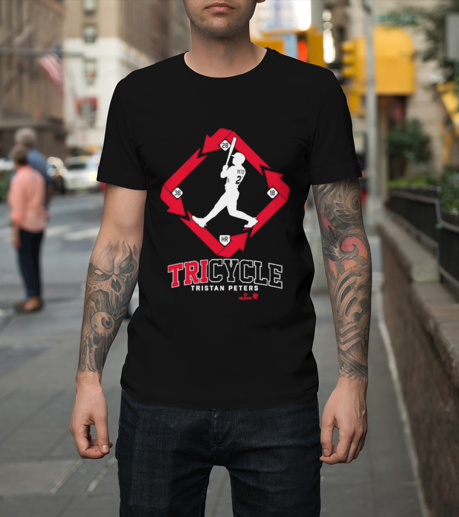Tristan Peters TriCycle Baseball Player Number 2 Red Arrow Diamond T-Shirt