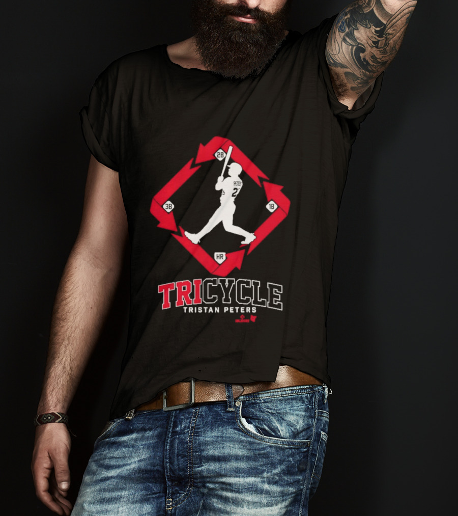 Tristan Peters TriCycle Baseball Player Number 2 Red Arrow Diamond T-Shirt