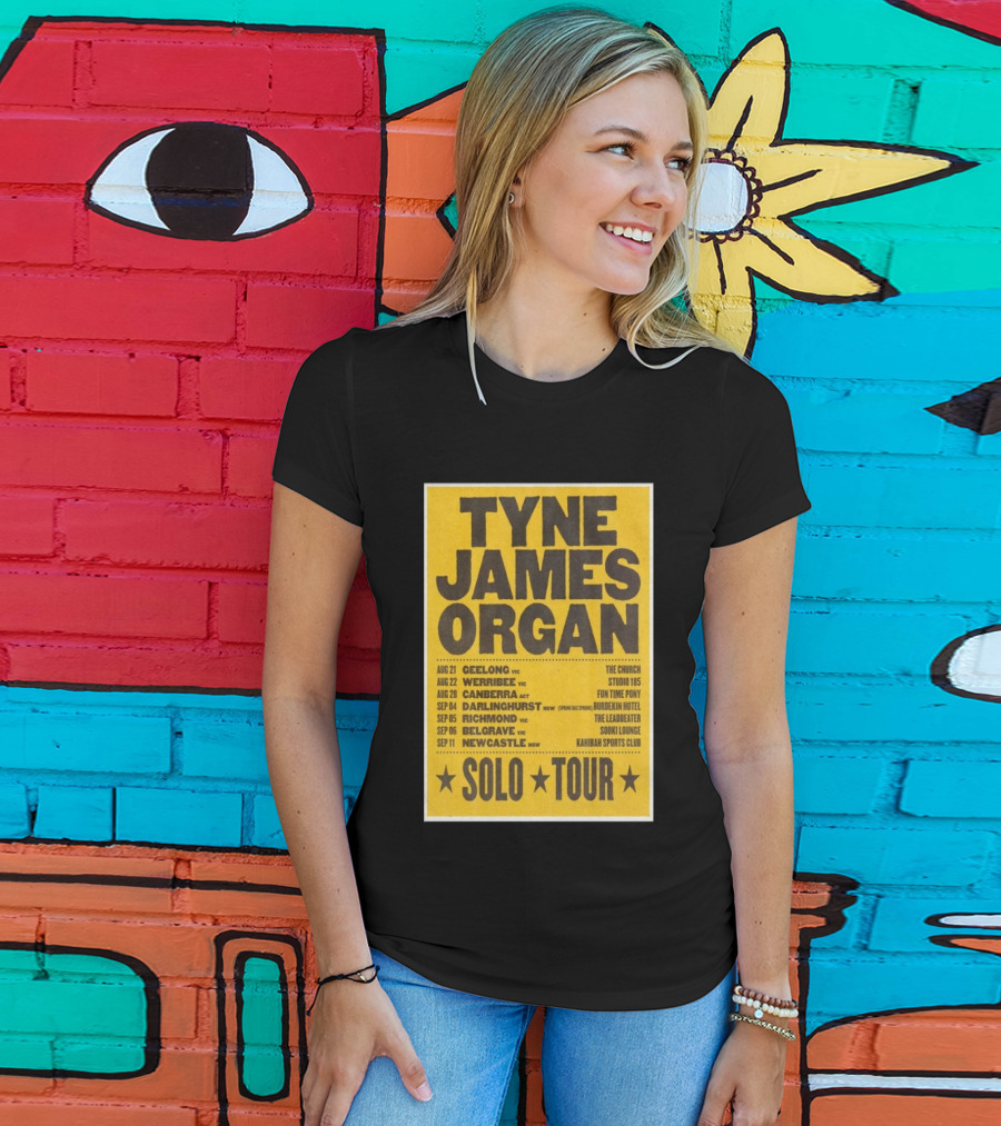 TYNE JAMES ORGAN Australian Solo Tour 2026 Geelong Werribee Canberra Dates Venues T-Shirt