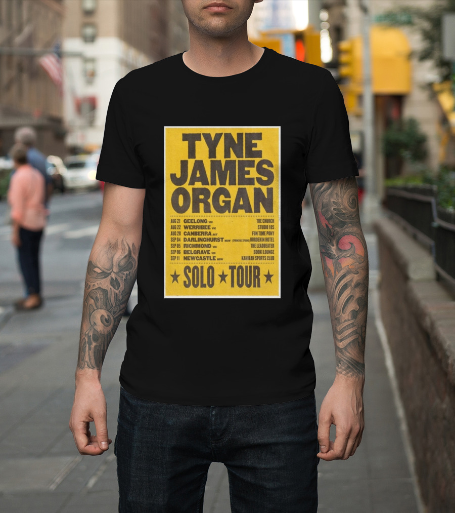 TYNE JAMES ORGAN Australian Solo Tour 2026 Geelong Werribee Canberra Dates Venues T-Shirt