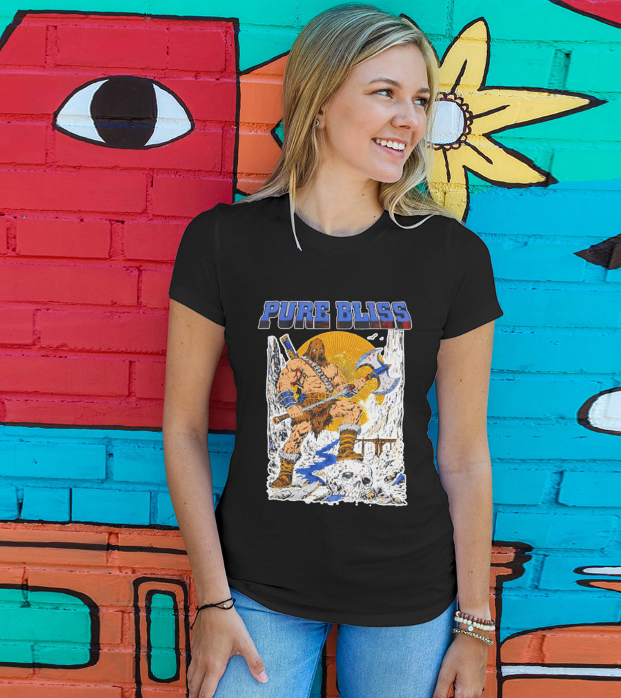 Pure Bliss Barbarian Warrior Axe Skull Fantasy Adventure T-Shirt