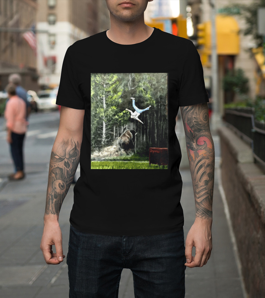 Raccoon Flaming Fart Chaos With Hippo And Unexpected Forest Flip T-Shirt